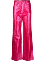 ROTATE BIRGER CHRISTENSEN pantalon métallisé à logo embossé - Rose