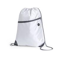 Gymtas - wit - sport rugtas - 8 liter - 44 cm - met extra voorvakje - polyester - rugzak Gymtas - wit - sport rugtas - 8 liter - 44 cm - met extra voorvakje - polyester - rugzak