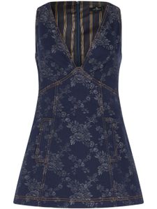 ETRO robe courte à fleurs en jacquard - Bleu