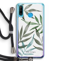 Tropical watercolor leaves: Huawei P30 Lite Transparant Hoesje met koord