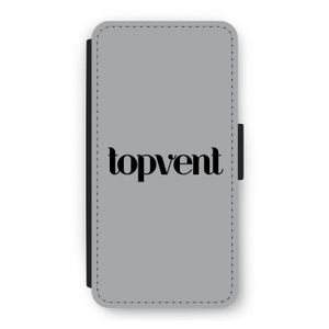 Topvent Grijs Zwart: iPhone 12 Flip Hoesje
