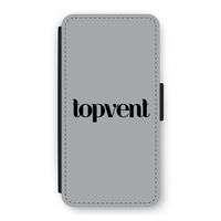 Topvent Grijs Zwart: iPhone 12 Flip Hoesje