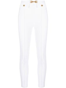 Elisabetta Franchi pantalon court à ceinture à logo - Blanc