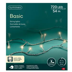 Kerstverlichting - 720 led lampjes -warm wit -5400 cm - transparant snoer -timer en dimmer