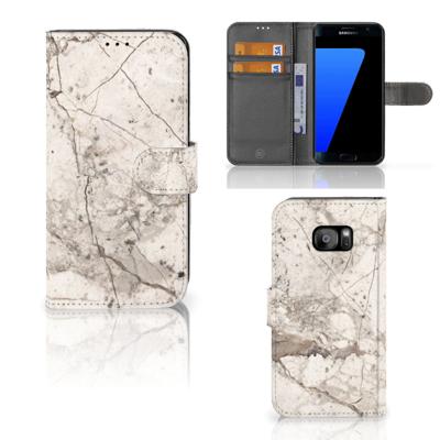 Samsung Galaxy S7 Edge | Bookcase | Marmer Beige