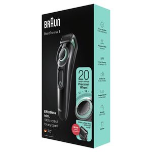 Braun BeardTrimmer Baardtrimmer 3 BT3323, Baardtrimmer Voor Mannen, Haartrimmer, Voor Gezicht, Haar