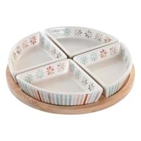 Snackdienblad DKD Home Decor 21,5 x 21,5 x 1 cm Multicolour Keramiek