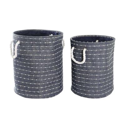 Basket spelset DKD Home Decor Wit Marineblauw 39 x 31 x 31 cm 2 Onderdelen
