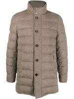 Moorer high-neck padded coat - Marron - thumbnail