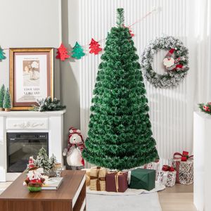 90/120/150/180cm Kunstkerstboom met Glasvezel Kleurwisselaa Kerstboom PVC Naalden Kerstboom Groen
