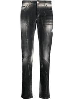 Philipp Plein jean à broderies Skull&Bones - Gris