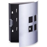 Zeller Sleutelkastje - zwart/zilver - RVS/ gecoat metaal - 22 x 24 cm