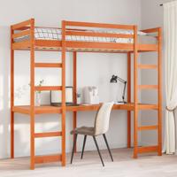 Hoogslaper zonder matras massief grenenhout wasbruin 75x190 cm