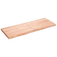 vidaXL Tafelblad 160x60x(2-6)cm behandeld massief eikenhout lichtbruin - thumbnail