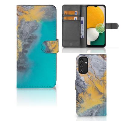 Samsung Galaxy A14 4G | Bookcase | Marble Blue Gold