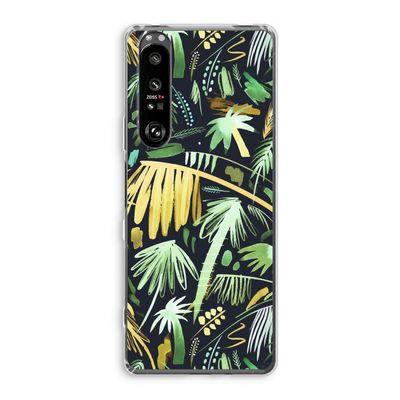 Tropical Palms Dark: Sony Xperia 1 III Transparant Hoesje