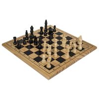 Houten schaakspel met bord 28 x 28 cm   -