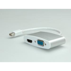 Roline 12.03.3161 DisplayPort-kabel Mini-displayport / VGA Adapterkabel Mini DisplayPort-stekker, VGA-bus 15-polig 0.10 m Zilver (metallic)