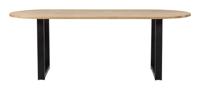 WOOOD Ovale Eettafel Tablo met U-poot, 220 x 90cm - Onbehandeld - Ovaal