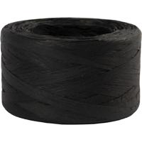 Creativ Company Papier raffia garen, b: 7-8 mm, zwart, 100 m/ 1 rol