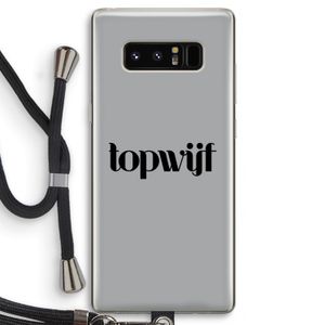 Topwijf Grijs Zwart: Samsung Galaxy Note 8 Transparant Hoesje met koord
