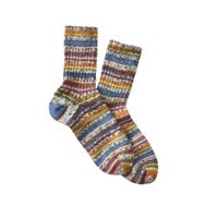 Kleurrijk gestreepte sokken van bio-scheerwol, kleurrijk Maat: 35/36