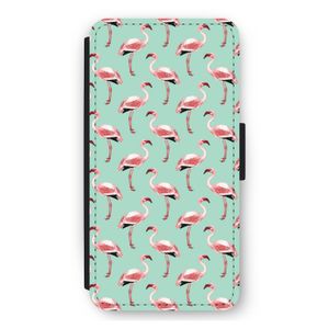 Flamingoprint groen: iPhone 11 Pro Max Flip Hoesje