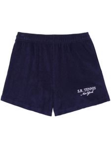 Sporty & Rich short Tennis Terry en coton - Bleu