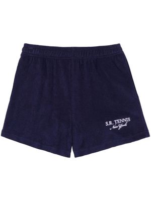 Sporty & Rich short Tennis Terry en coton - Bleu
