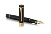 Vulpen Parker Duofold Classic black 18k GT fijn - thumbnail