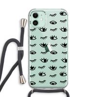 Eye pattern #2: iPhone 11 Transparant Hoesje met koord