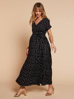 Zwangerschapsjurk borstvoeding cache coeur zwart