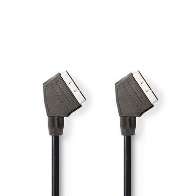 Nedis SCART-Kabel | SCART Male | SCART Male | Vernikkeld | 480p | 1.50 m | Rond | PVC | Zwart | Label - CVGL31001BK15