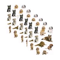 Honden stickers - 6x velletjes - hobbystickers hondjes - plakstickers