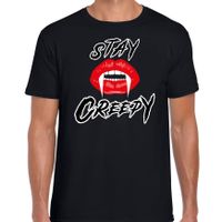 Stay creepy halloween verkleed t-shirt zwart voor heren - thumbnail