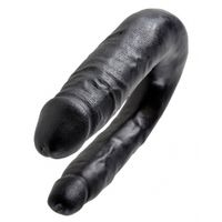 Pipedream - King Cock U-Vorm Dubbele Dildo 33.5 cm Zwart