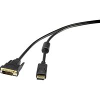 Renkforce RF-3301142 DisplayPort-kabel DisplayPort / DVI Adapterkabel DisplayPort-stekker, DVI-D 24+1-polige stekker 1.00 m Zwart Schroefbaar, Vergulde