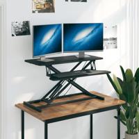 Bureau verstelbaar 90x40x(13-41,5) cm staal en bewerkt hout