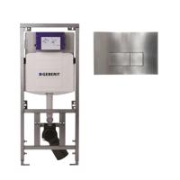 Geberit Inbouwreservoir - UP320 - QeramiQ metal bedieningsplaat - dualflush - rechthoekige knoppen - metaal RVS SW706195 0701131 Geberit Inbouwreservoir - UP320 - QeramiQ metal bedieningsplaat - dualflush - rechthoekige knoppen - metaal RVS SW706195 0701131