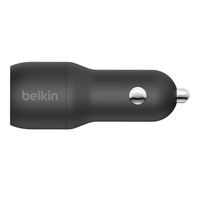 Belkin Dual USB-A Car Charger, 12W X2 Oplader Zwart - thumbnail