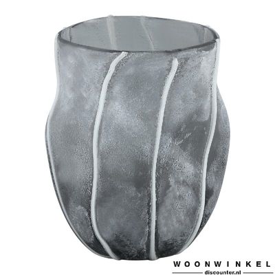 Lindy Grey glass bombey vase round  L