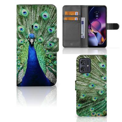 Motorola Moto G54 | Telefoonhoesje | Met pasjeshouder | Pauw