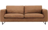 Goossens Excellent Bank Jovani bruin, leer, 3-zits, urban industrieel