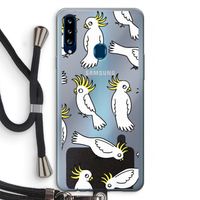Papegaai: Samsung Galaxy A20s Transparant Hoesje met koord