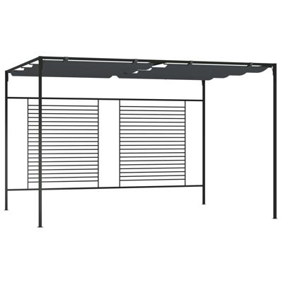 Prieel met uittrekbaar dak 180 g/m² 4x3x2,3 m antracietkleurig