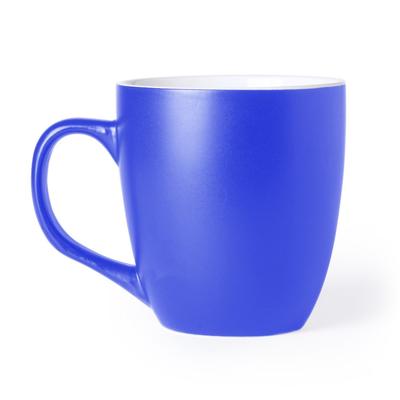 Koffie Drinkbeker/mok - blauw - 440 ml - Keramiek - Koffie mokken/bekers voor onbijt en lunch