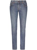 Dolce & Gabbana jean skinny à logo appliqué - Bleu