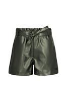Like Flo winter nep leren short meisjes - groen - Fay-Linn - schelpenriem
