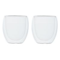 Set van 2x dubbelwandige koffieglazen/thee glazen 300 ml