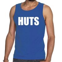 HUTS tekst tanktop / mouwloos shirt blauw